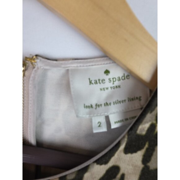 Kate Spade Womens Dress Size 2 Brown Leopard Short Sleeve Fit & Flare Mini Dress - Picture 10 of 15